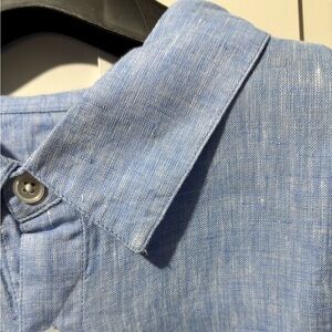Club Monaco Blue Pure Linen Shirt